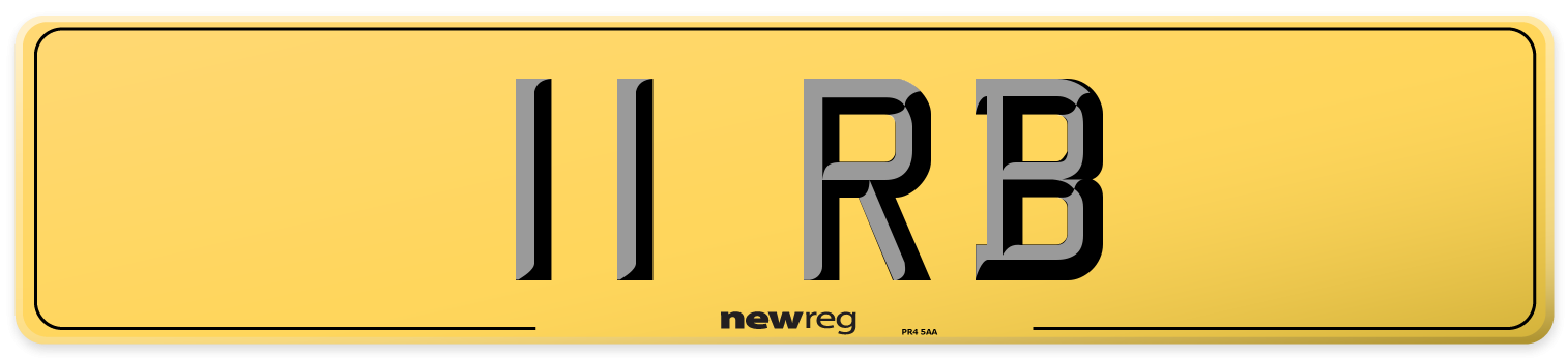 11 RB Rear Number Plate