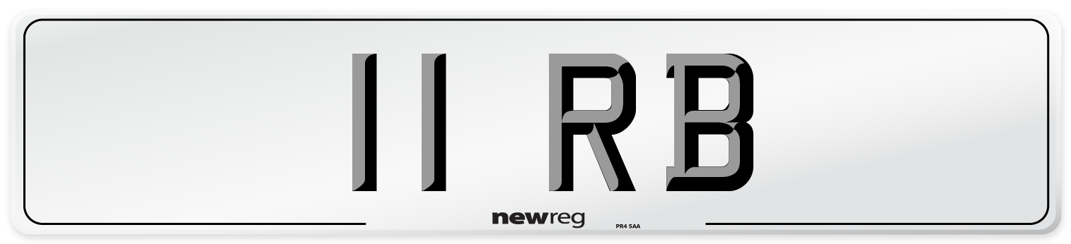 11 RB Front Number Plate