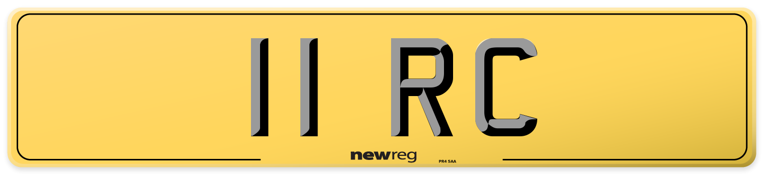 11 RC Rear Number Plate