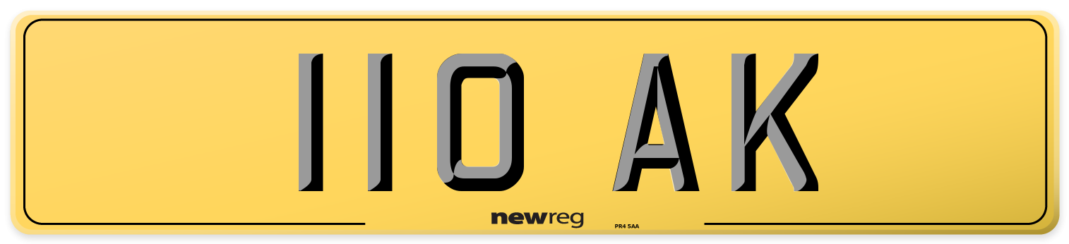 110 AK Rear Number Plate