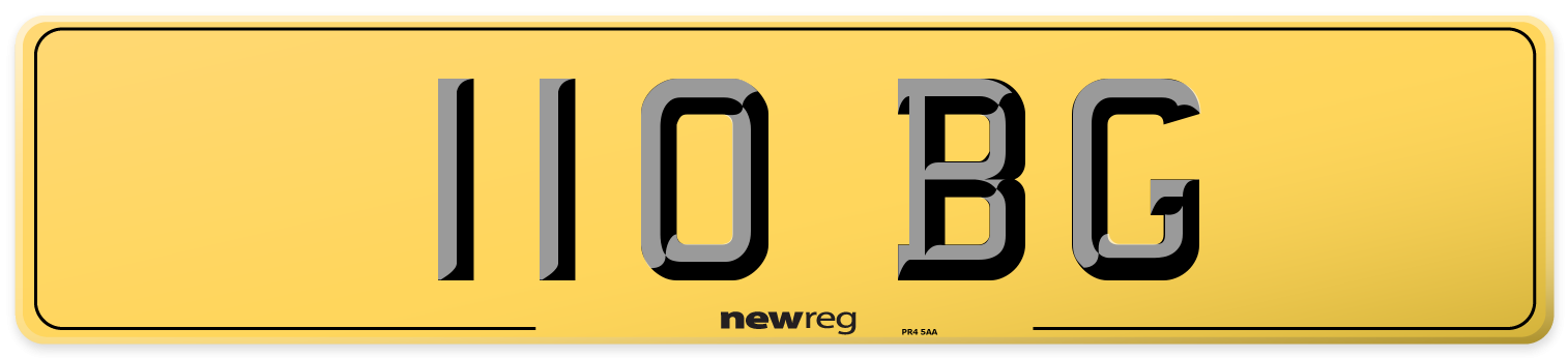 110 BG Rear Number Plate