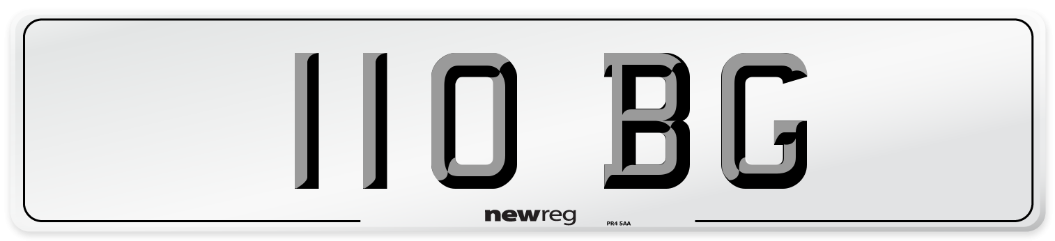 110 BG Front Number Plate