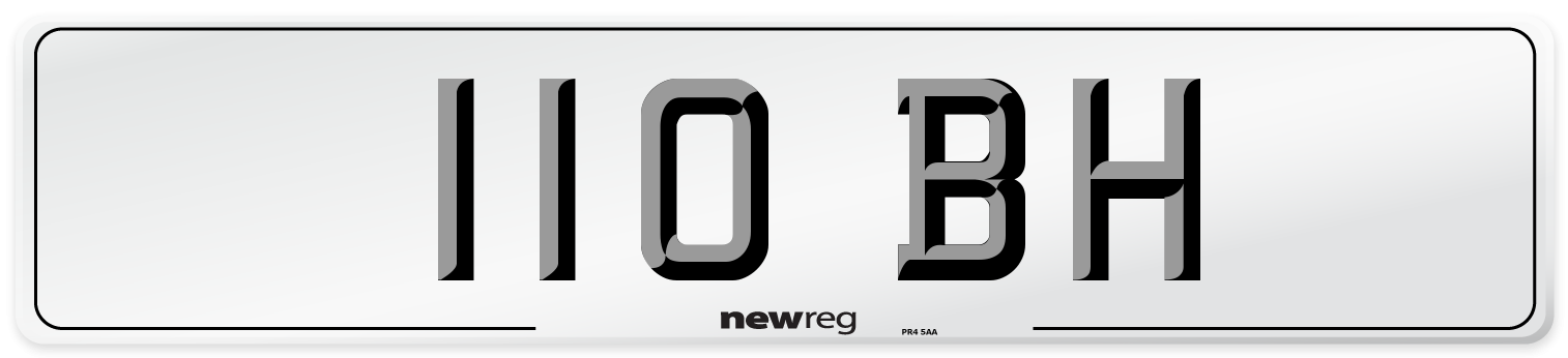 110 BH Front Number Plate