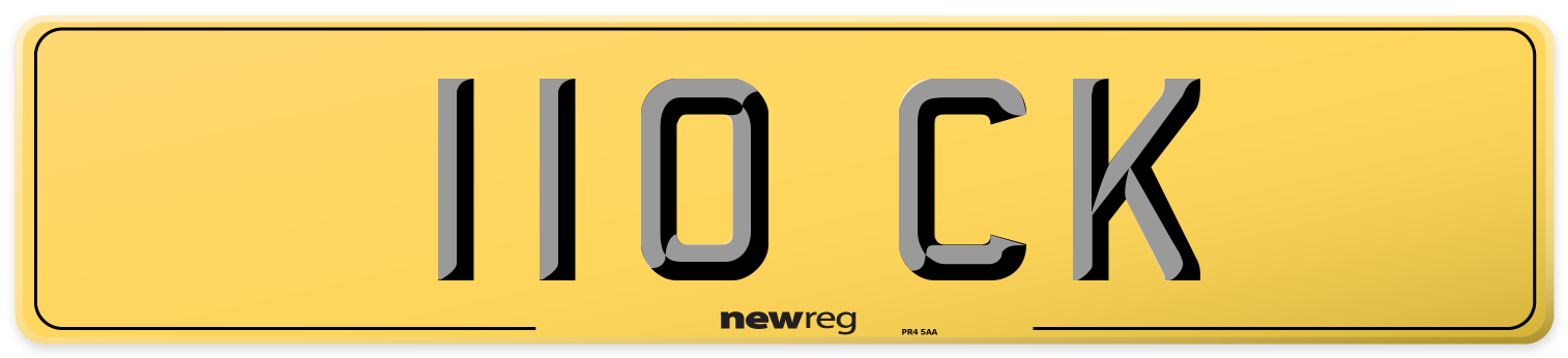 110 CK Rear Number Plate