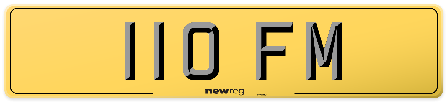 110 FM Rear Number Plate