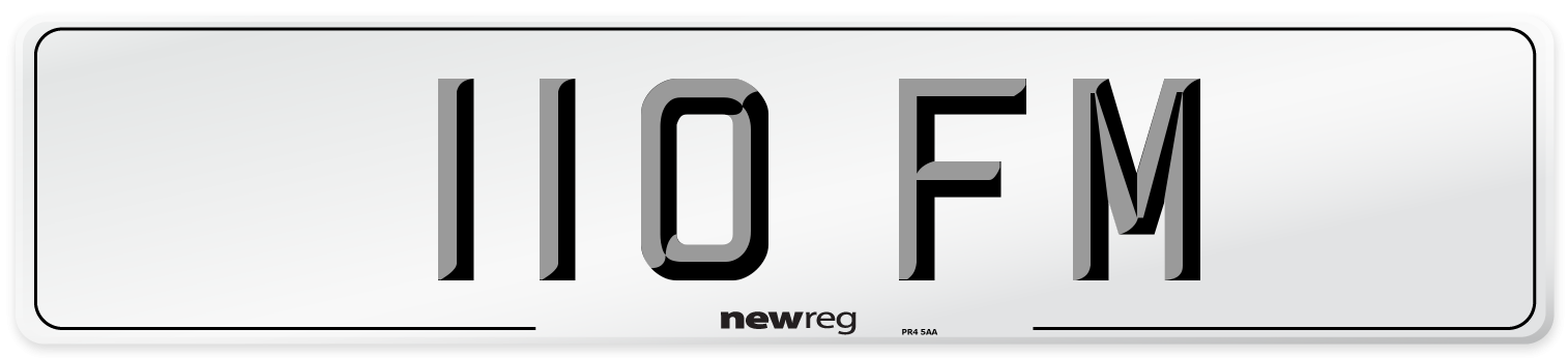 110 FM Front Number Plate