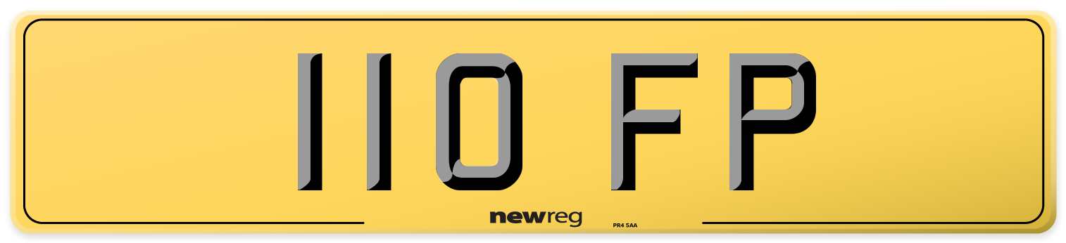 110 FP Rear Number Plate