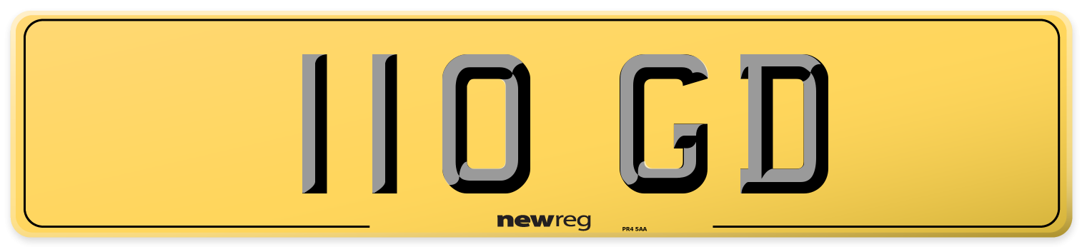 110 GD Rear Number Plate