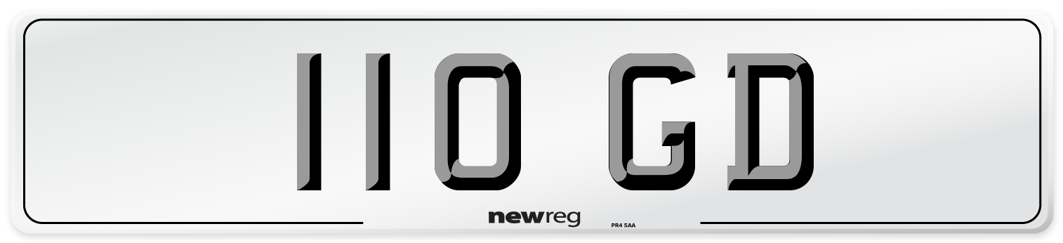 110 GD Front Number Plate