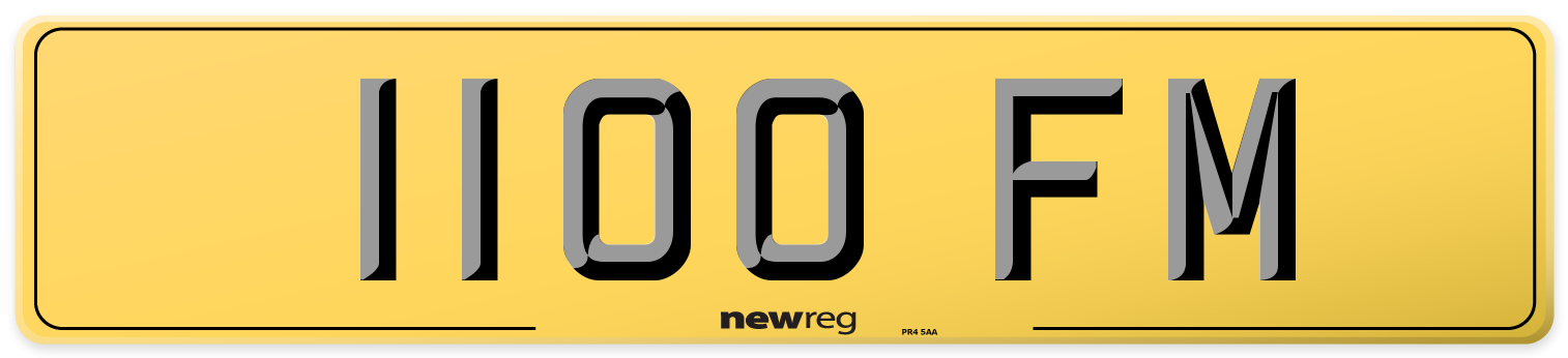 1100 FM Rear Number Plate