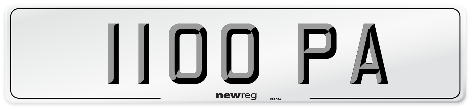 1100 PA Front Number Plate