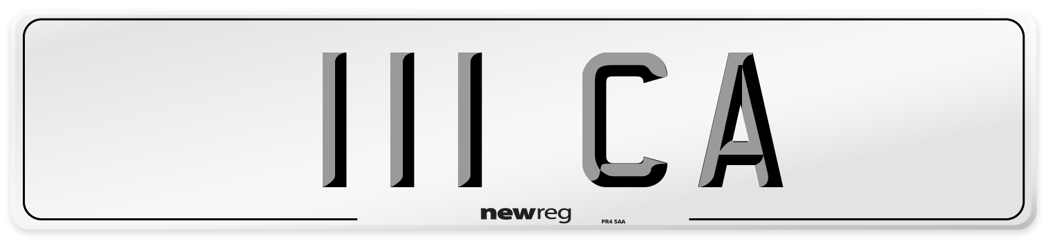 111 CA Front Number Plate