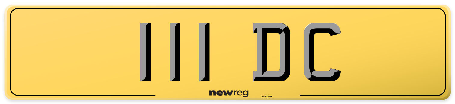111 DC Rear Number Plate