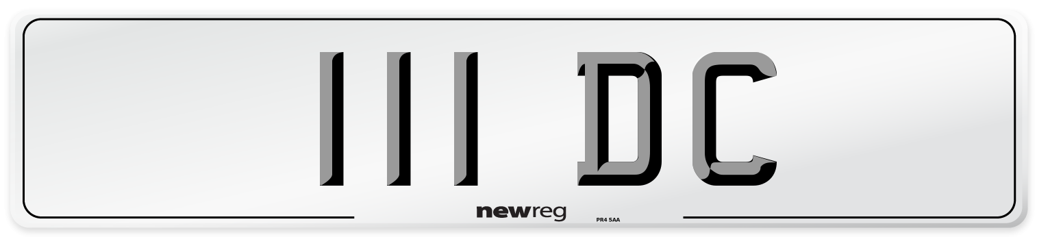111 DC Front Number Plate