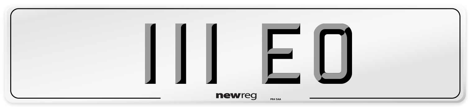 111 EO Front Number Plate