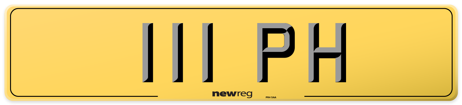 111 PH Rear Number Plate