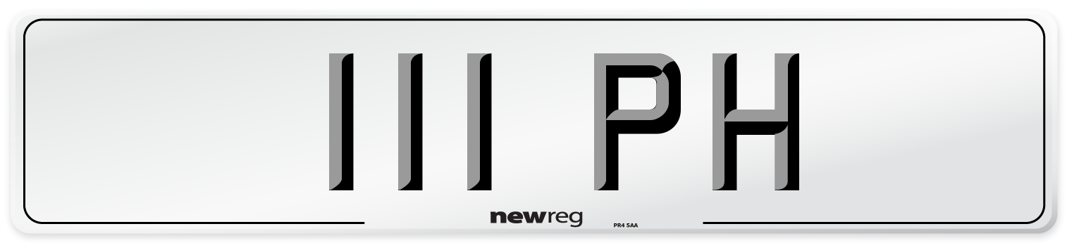 111 PH Front Number Plate
