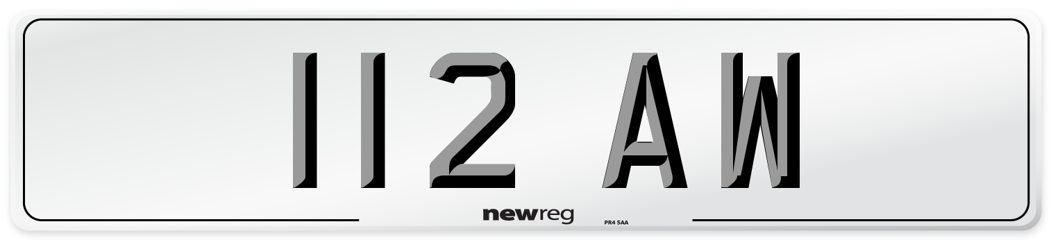 112 AW Front Number Plate