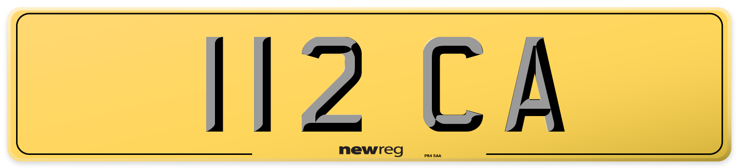 112 CA Rear Number Plate