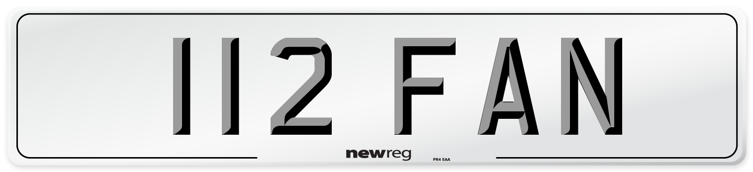 112 FAN Front Number Plate