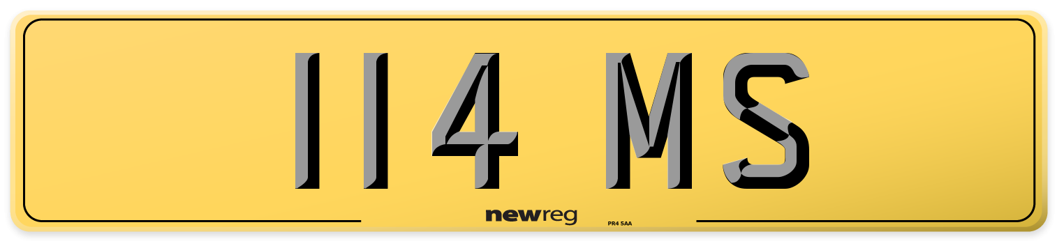114 MS Rear Number Plate