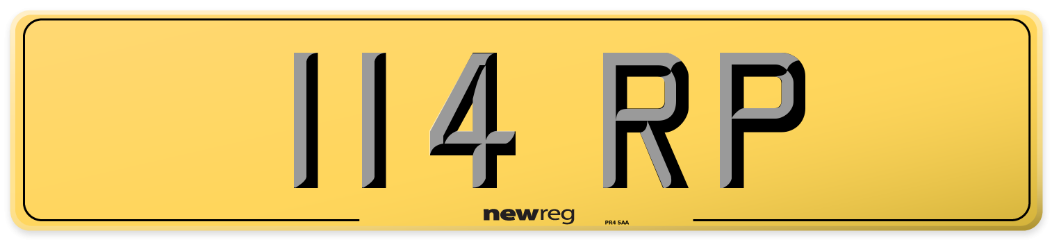 114 RP Rear Number Plate