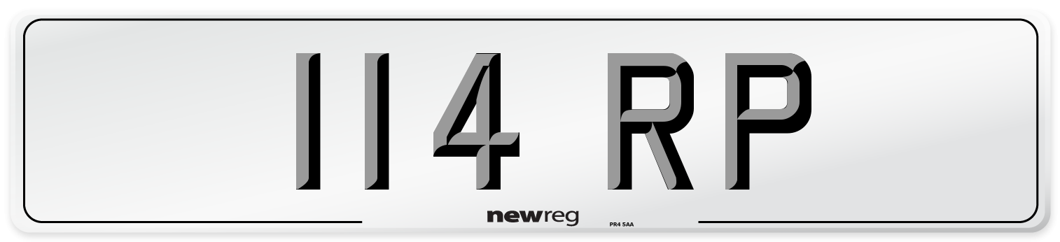 114 RP Front Number Plate