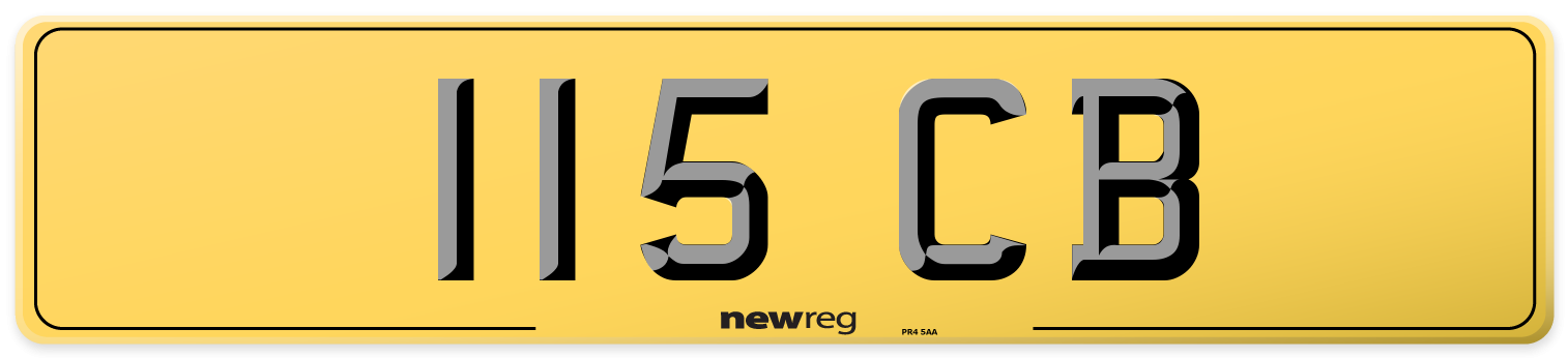115 CB Rear Number Plate