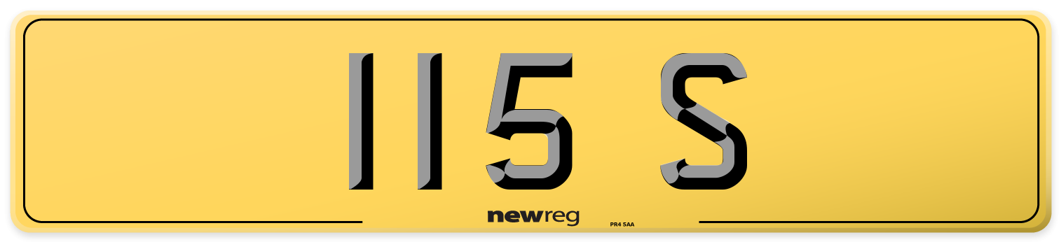 115 S Rear Number Plate