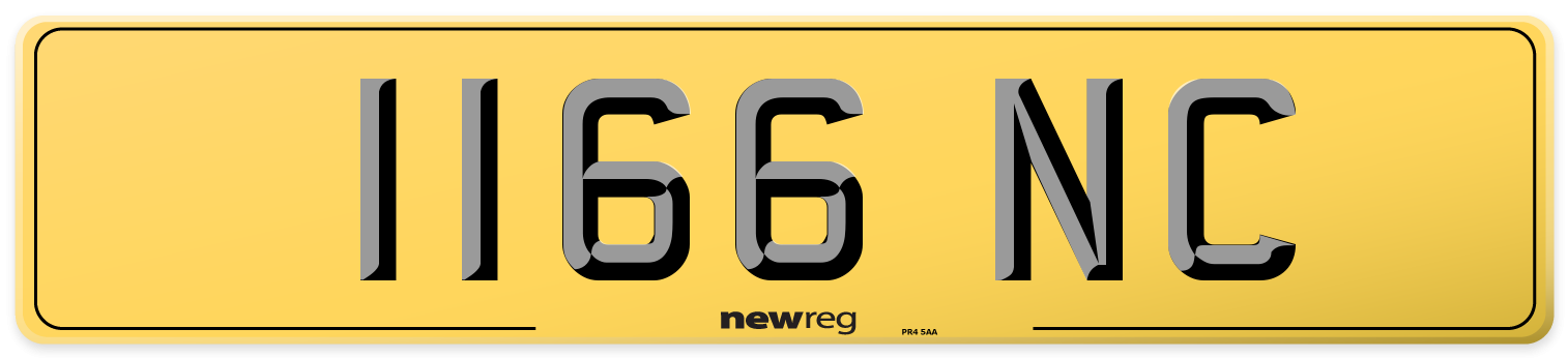 1166 NC Rear Number Plate