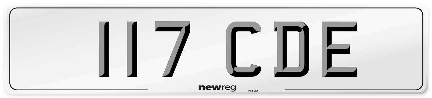 117 CDE Front Number Plate