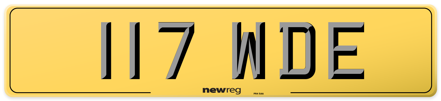 117 WDE Rear Number Plate