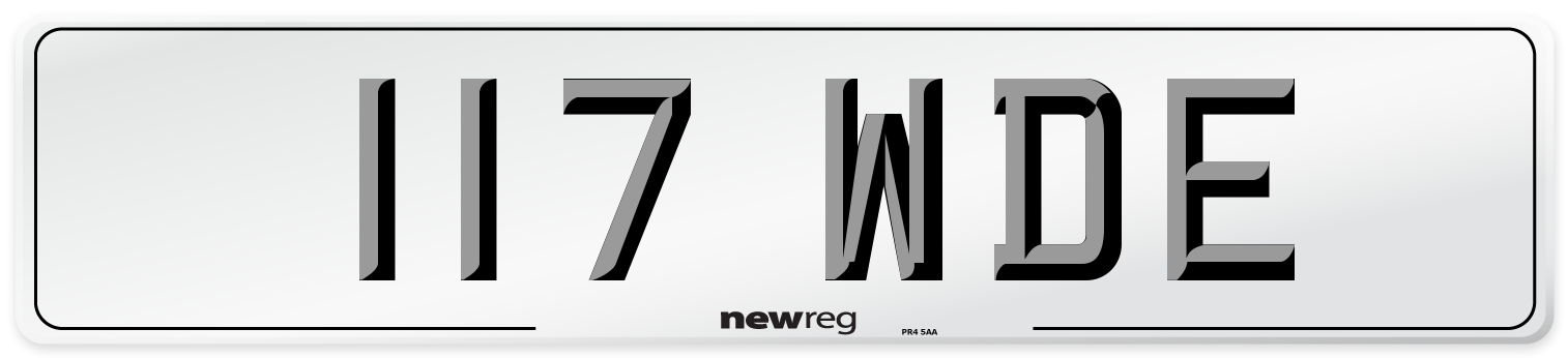 117 WDE Front Number Plate