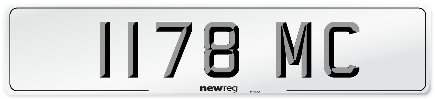 1178 MC Front Number Plate