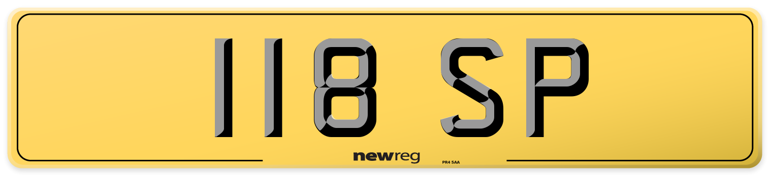 118 SP Rear Number Plate