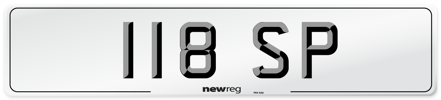 118 SP Front Number Plate