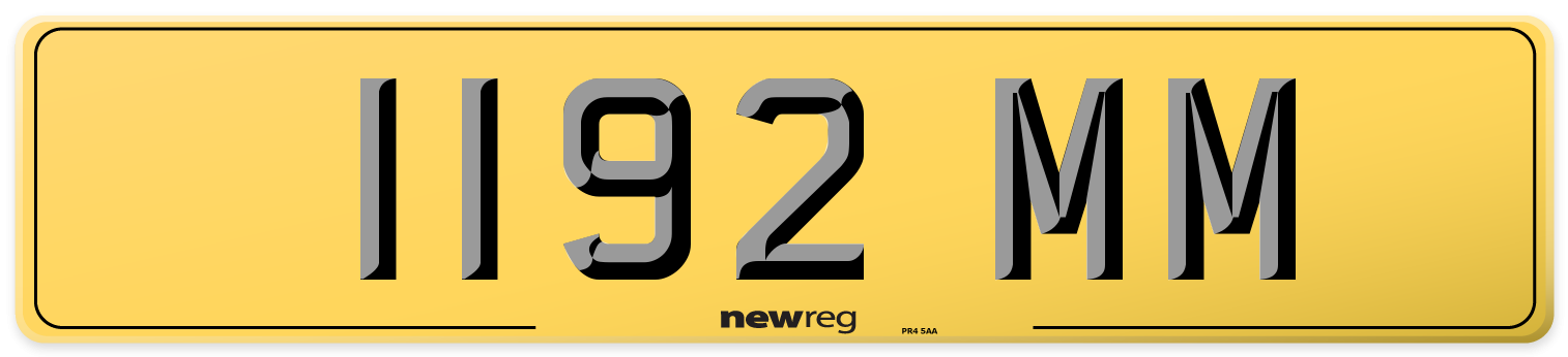 1192 MM Rear Number Plate