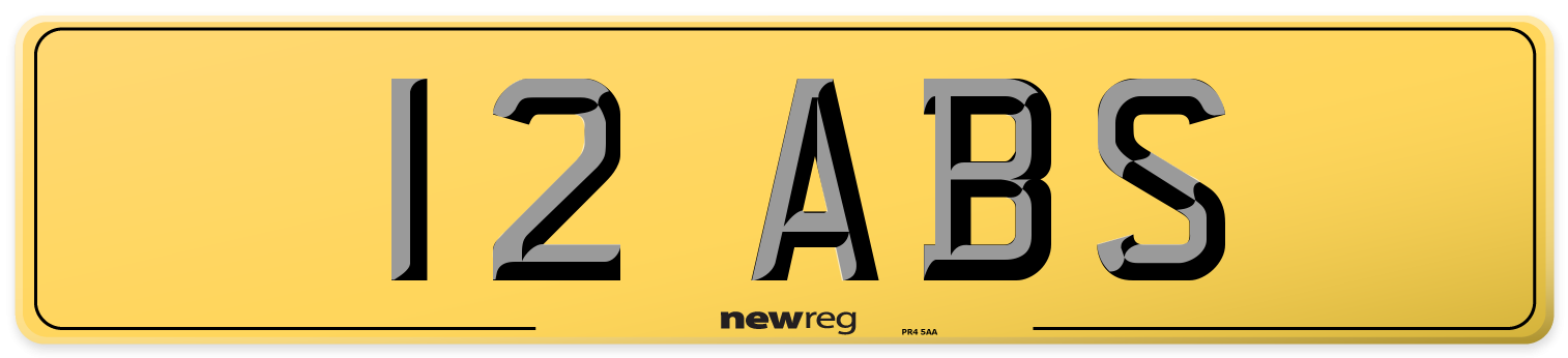 12 ABS Rear Number Plate