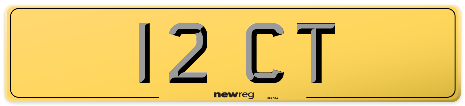 12 CT Rear Number Plate