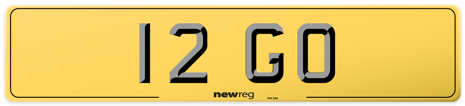 12 GO Rear Number Plate