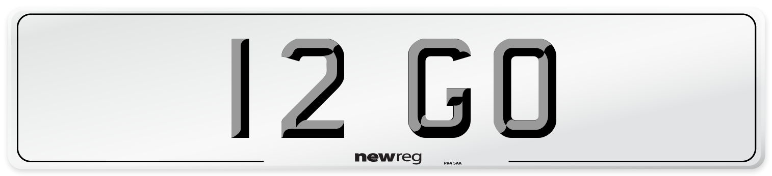 12 GO Front Number Plate