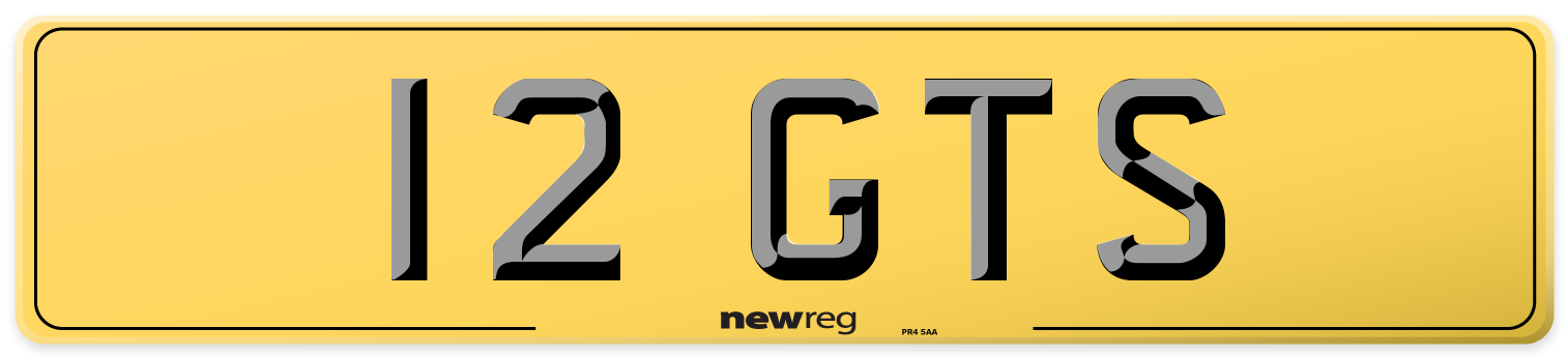 12 GTS Rear Number Plate