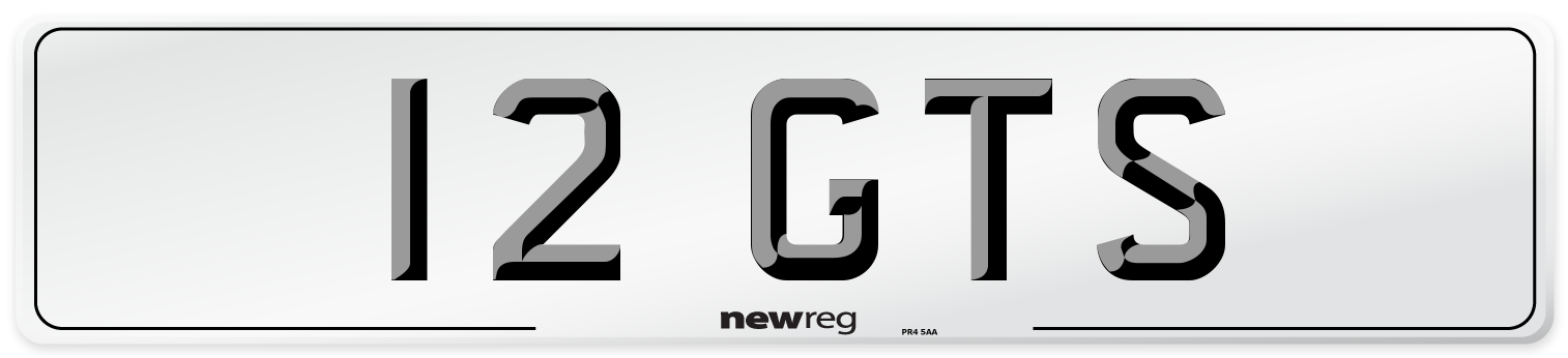 12 GTS Front Number Plate