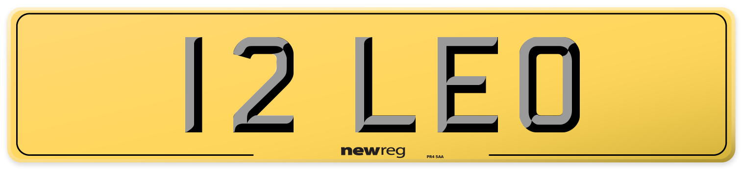 12 LEO Rear Number Plate