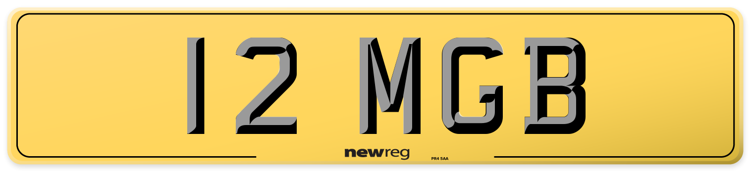 12 MGB Rear Number Plate