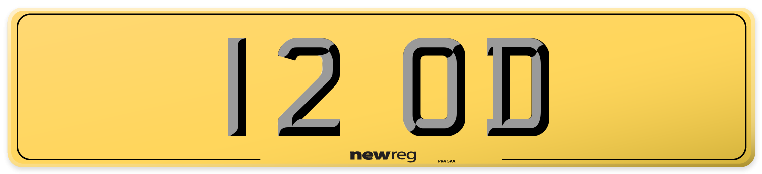 12 OD Rear Number Plate