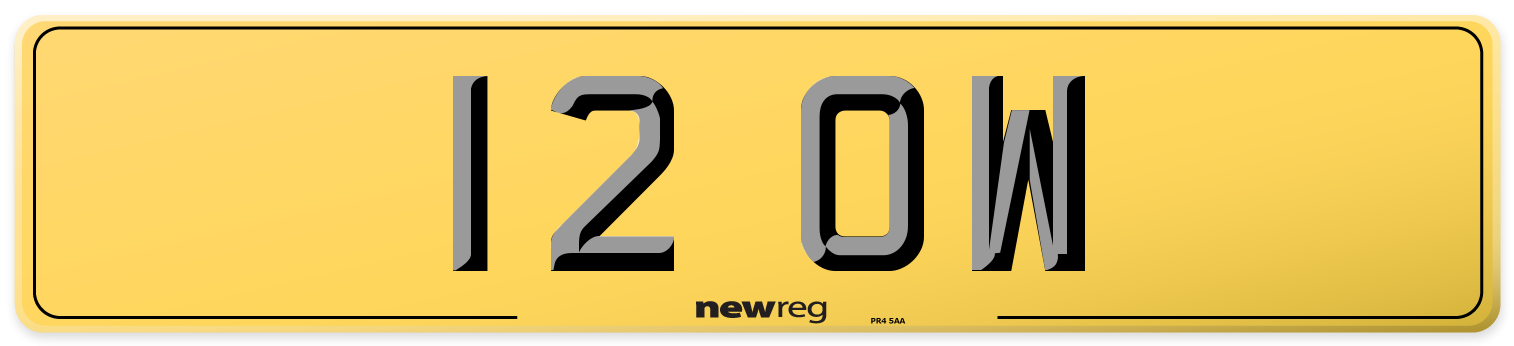 12 OW Rear Number Plate