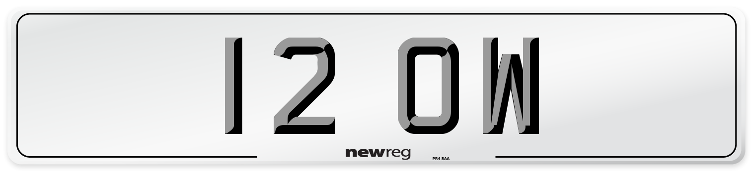12 OW Front Number Plate