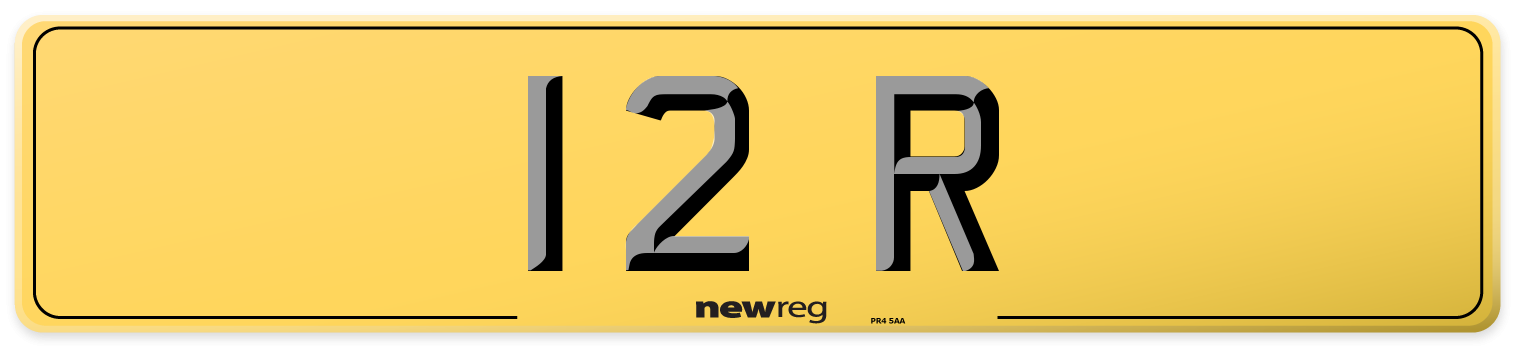 12 R Rear Number Plate
