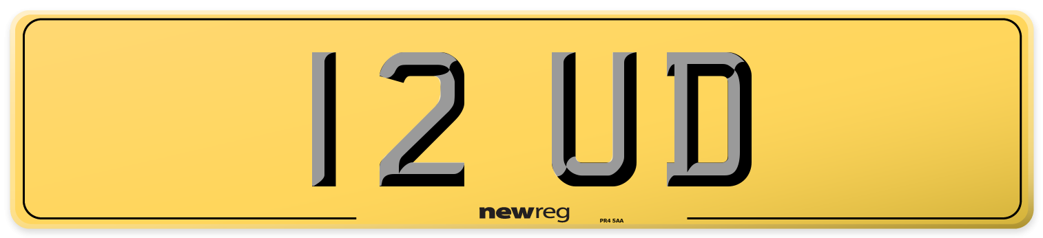 12 UD Rear Number Plate
